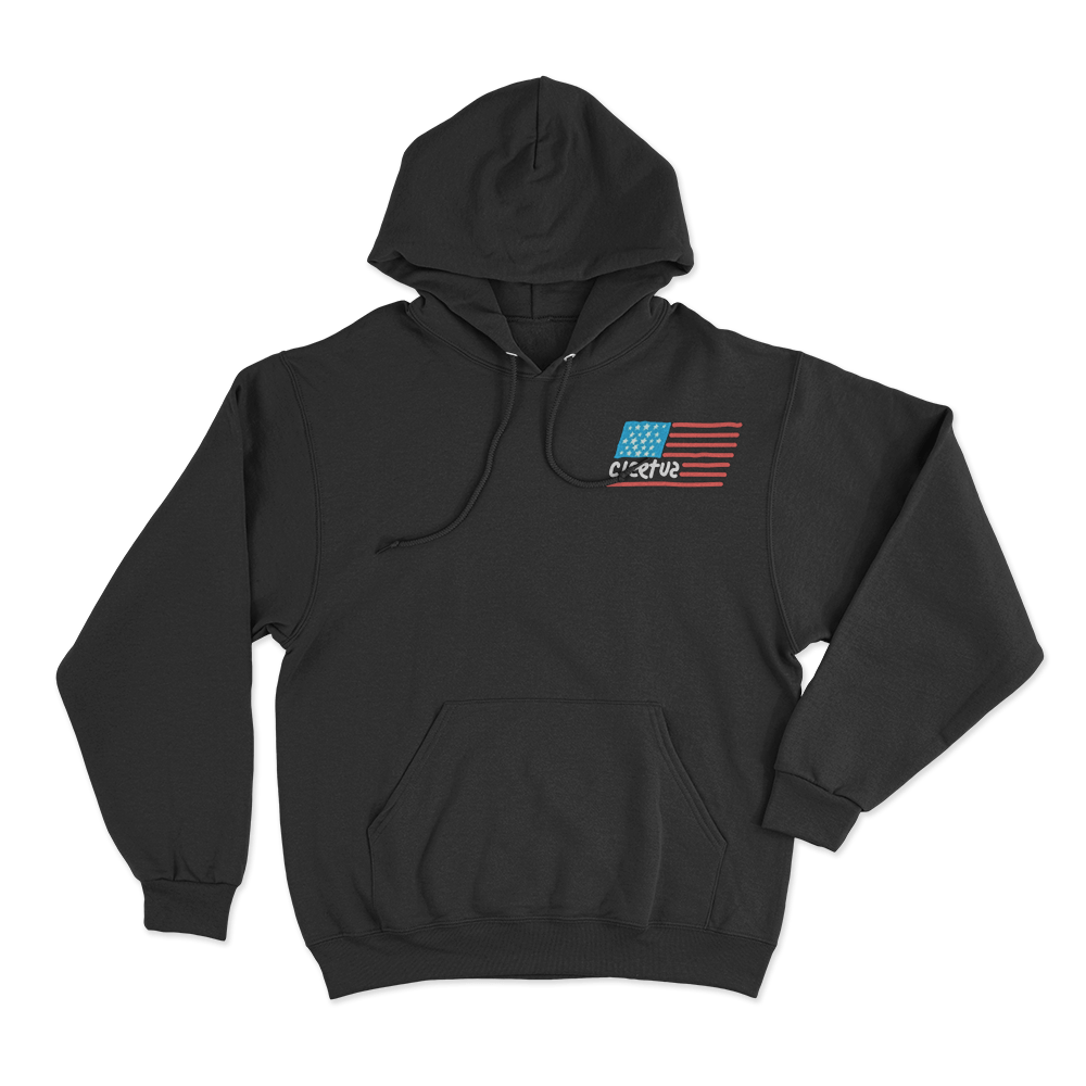 Cleetus American Flag Doodle Logo Hoodie Black Cleetus American Flag Doodle Logo Hoodie Black