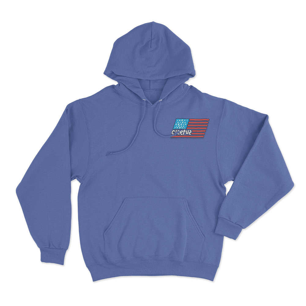 Cleetus American Flag Doodle Logo Hoodie Blue Cleetus American Flag Doodle Logo Hoodie Blue