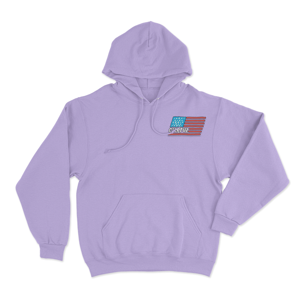 Cleetus American Flag Doodle Logo Hoodie Purple Cleetus American Flag Doodle Logo Hoodie Purple