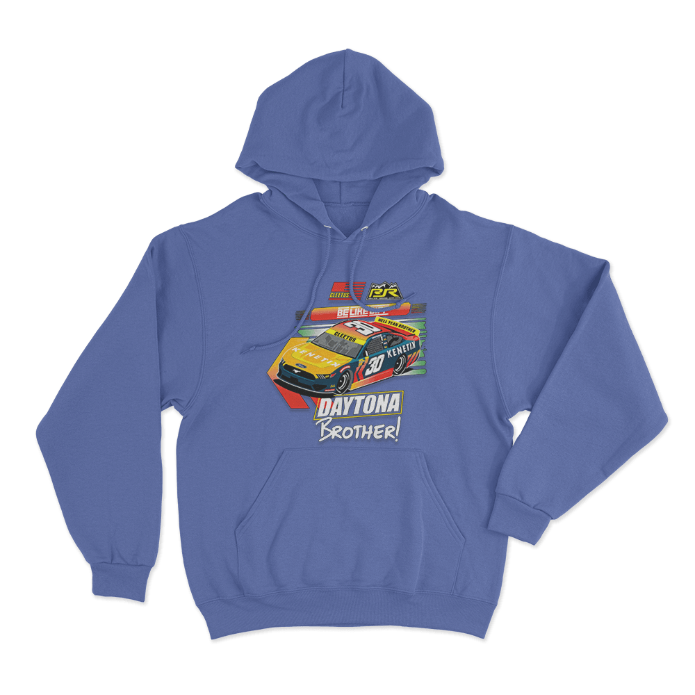Cleetus Daytona Brother Race Car Hoodie Blue Cleetus Daytona Brother Race Car Hoodie Blue