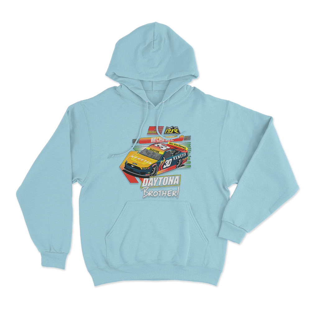 Cleetus Daytona Brother Race Car Hoodie Sky Blue Cleetus Daytona Brother Race Car Hoodie Sky Blue