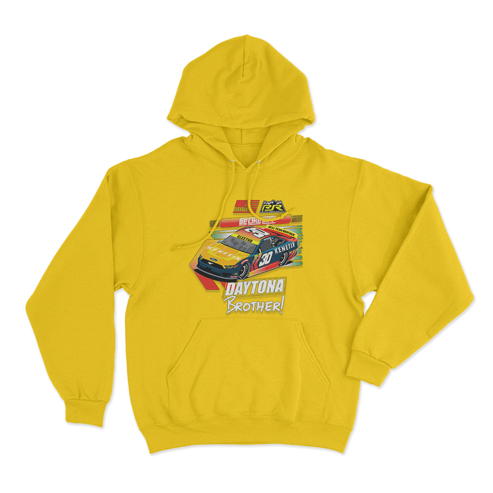Cleetus Daytona Brother Race Car Hoodie Yellow Cleetus Daytona Brother Race Car Hoodie Yellow