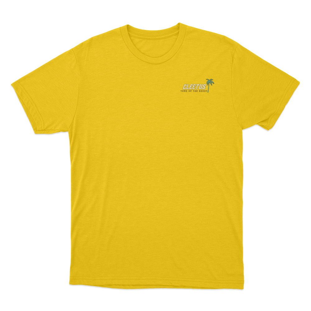 Cleetus Turn Up The Boost Palm Tree Logo T Shirt Yellow Cleetus Turn Up The Boost Palm Tree Logo T Shirt Yellow