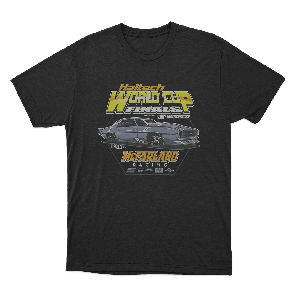 Haltech World Cup Finals x McFarland Racing Car T Shirt Black Haltech World Cup Finals x McFarland Racing Car T Shirt Black