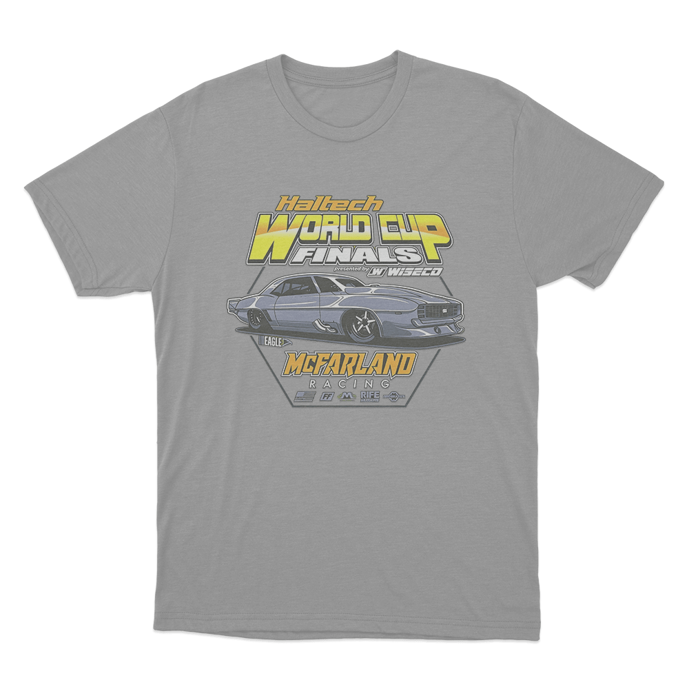 Haltech World Cup Finals x McFarland Racing Car T Shirt Grey Haltech World Cup Finals x McFarland Racing Car T Shirt Grey
