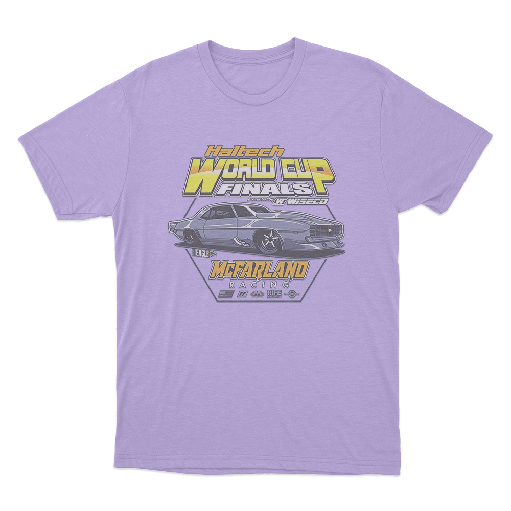 Haltech World Cup Finals x McFarland Racing Car T Shirt Purple Haltech World Cup Finals x McFarland Racing Car T Shirt Purple
